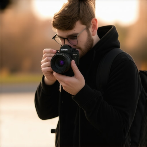 Person filming outdoors with a mirrorless camera demonstrating autofocus technology