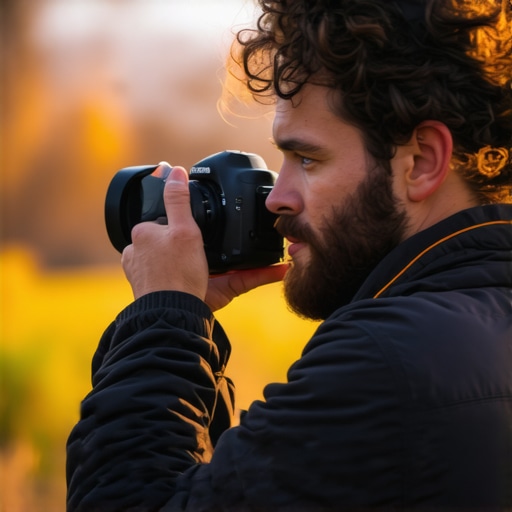 Content creator filming outdoors with a high-end mirrorless camera, highlighting portability and advanced features.