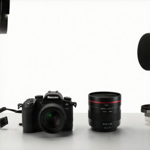 Professional mirrorless camera setup with lighting and microphone for YouTube and Shorts content