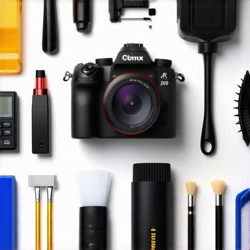 Tools for maintaining and calibrating a professional mirrorless camera for content creation.