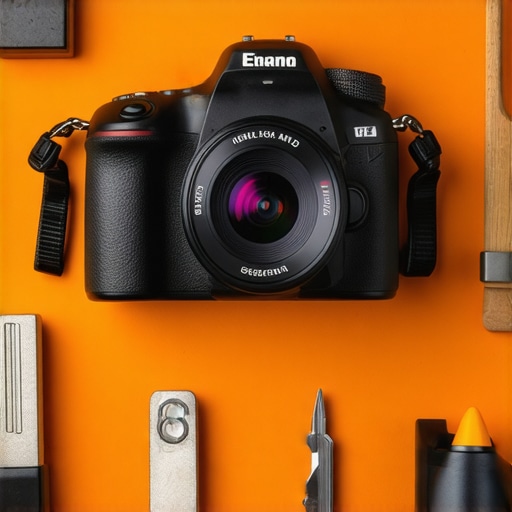 Person cleaning and inspecting a mirrorless camera with specialized tools